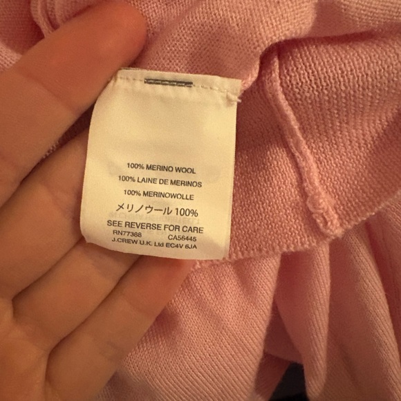 J. Crew Light Pink V-Neck Bow Sweater - Picture 5 of 7